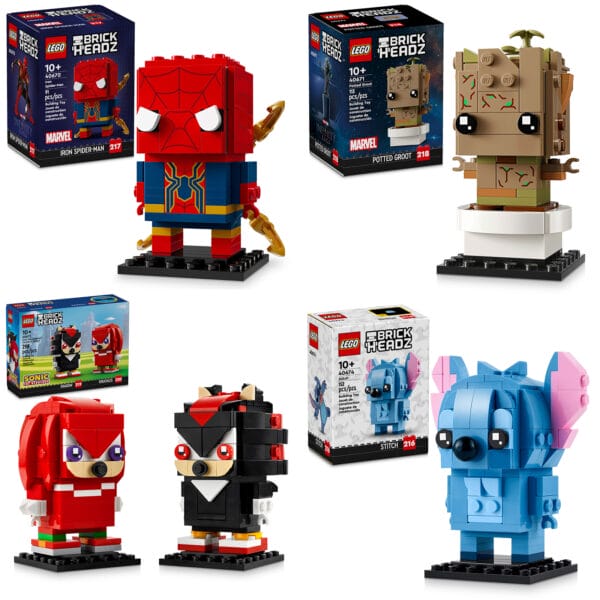 nouveautes-lego-brickheadz-2024-:-iron-spider-man,-groot,-knuckles,-shadow-et-stitch