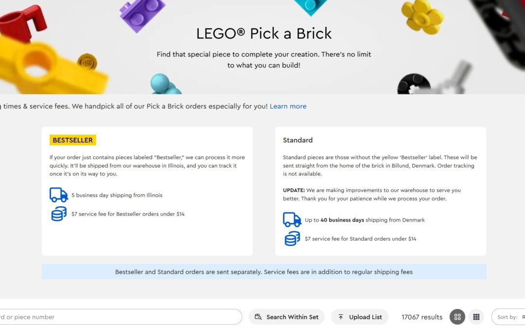 LEGO Pick a Brick Upload Parts Beta