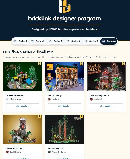 LEGO Bricklink Designer Program Series 6 Finalists Announced – Crowdfunding in October 2025