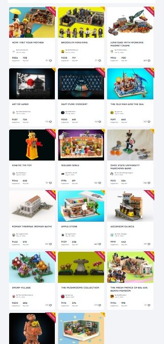 LEGO IDEAS Project Creations Approaching 10 000 Supporters (Week of February 8, 2025)