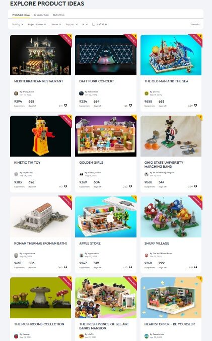 LEGO IDEAS Project Creations Approaching 10 000 Supporters (Week of February 15, 2025)