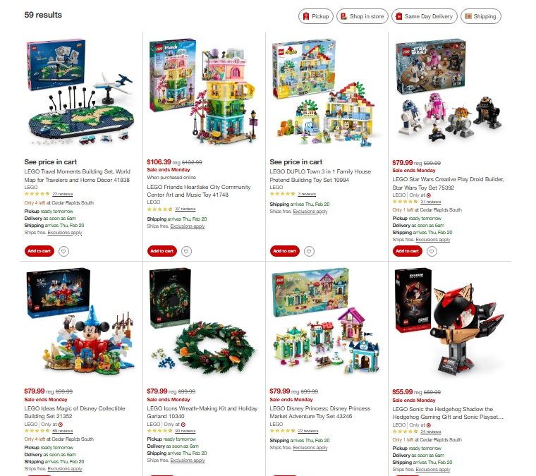 [US] Target Four Day Sale on Select LEGO: February 14-17, 2025 (Over 50 LEGO Sets Discounted)