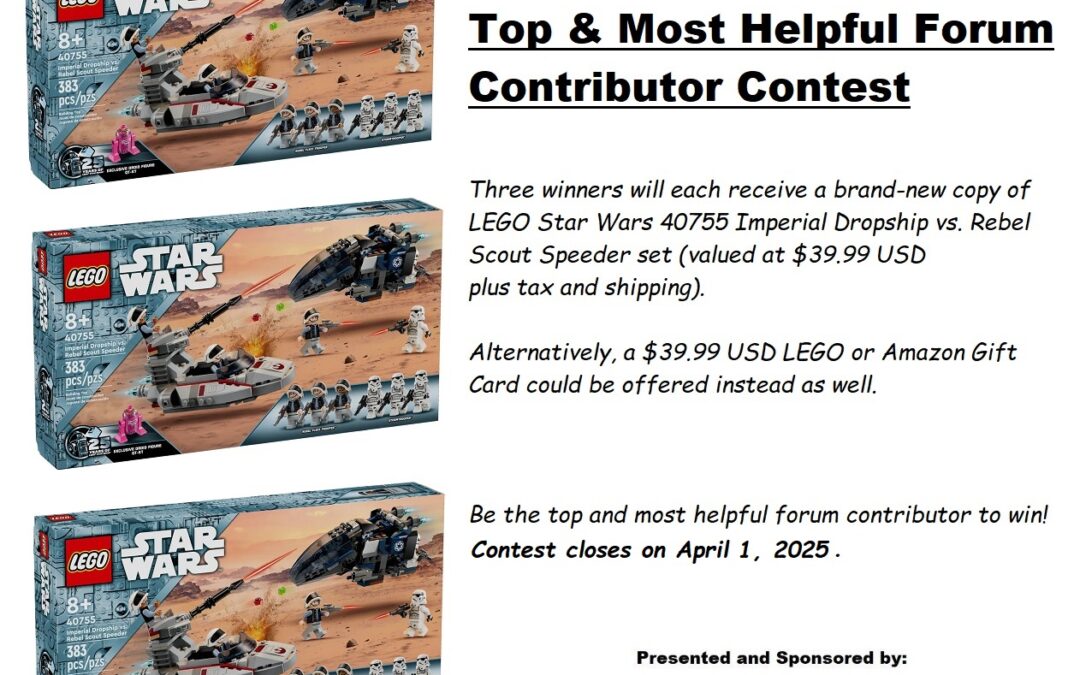 Win 1 of 3 LEGO Star Wars Imperial Dropship vs. Rebel Scout Speeder Sets: Contribute & Be Helpful to Others in Forums