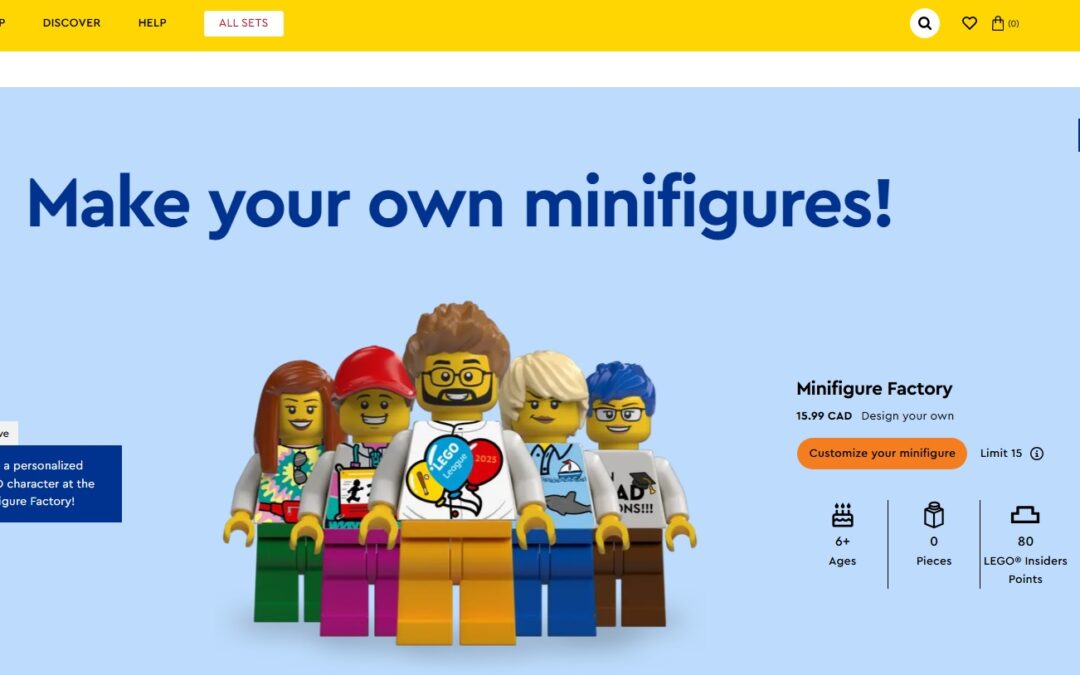 LEGO Minifigure Factory Now Available in Canada at LEGO Shop at Home: Make Your Own Minifigures